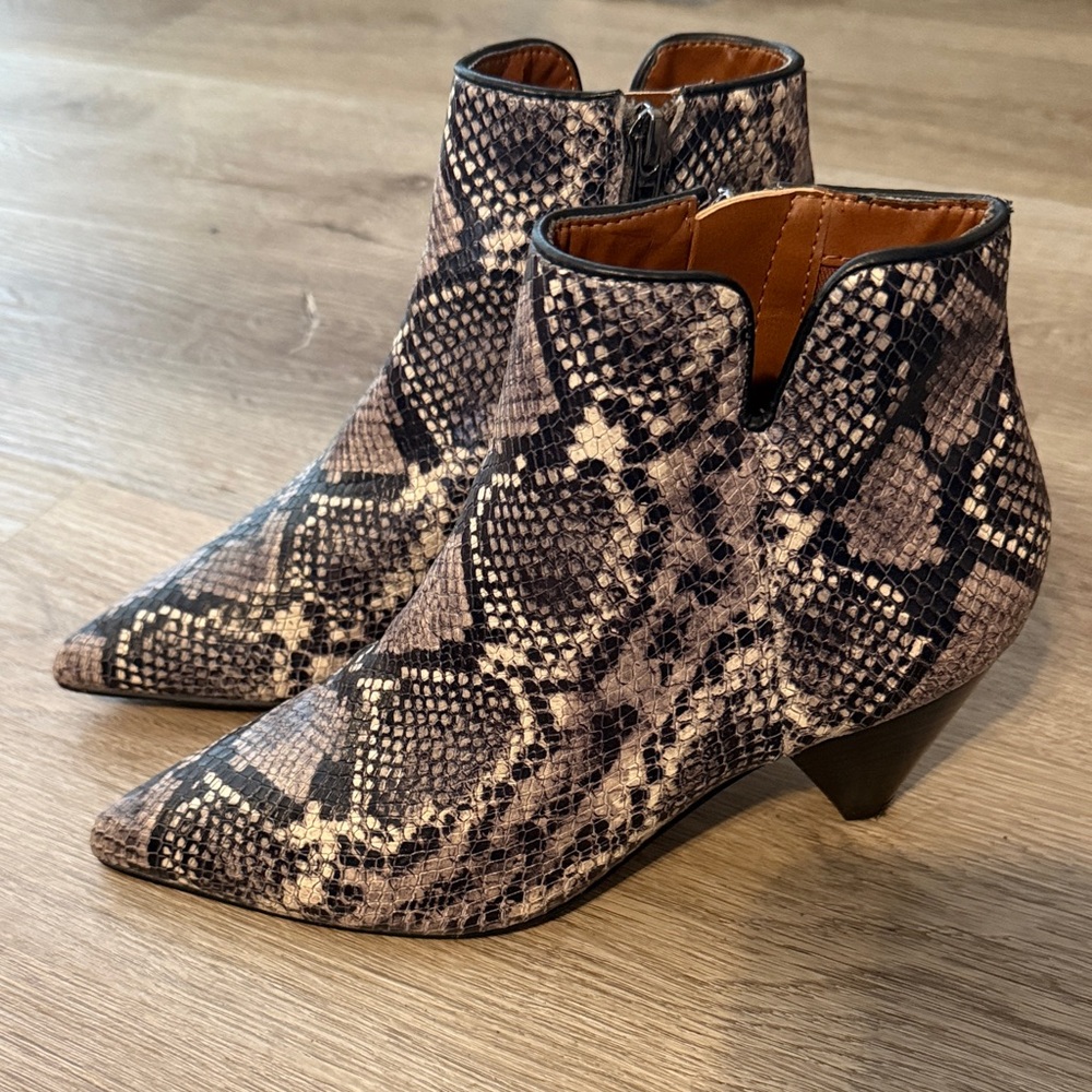 Franco Sarto Python Print Ankle Boots - image 1